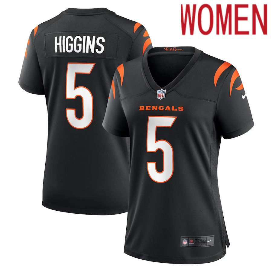 Women Cincinnati Bengals #5 Tee Higgins Nike Black Game Player NFL Jersey->cincinnati bengals->NFL Jersey